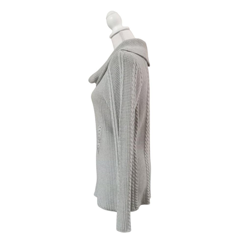 JEANNE PIERRE Light Gray Cowl Neck Sweater XL NWT - Picture 3 of 10